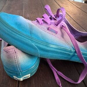 Vans Kids Purple and Teal Ombre Canvas Sneakers
